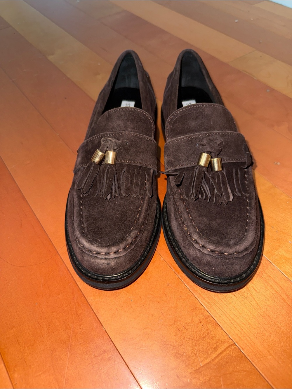 Steve Madden Dark Brown Suede Tassel Loafers Women’s Size 7.5